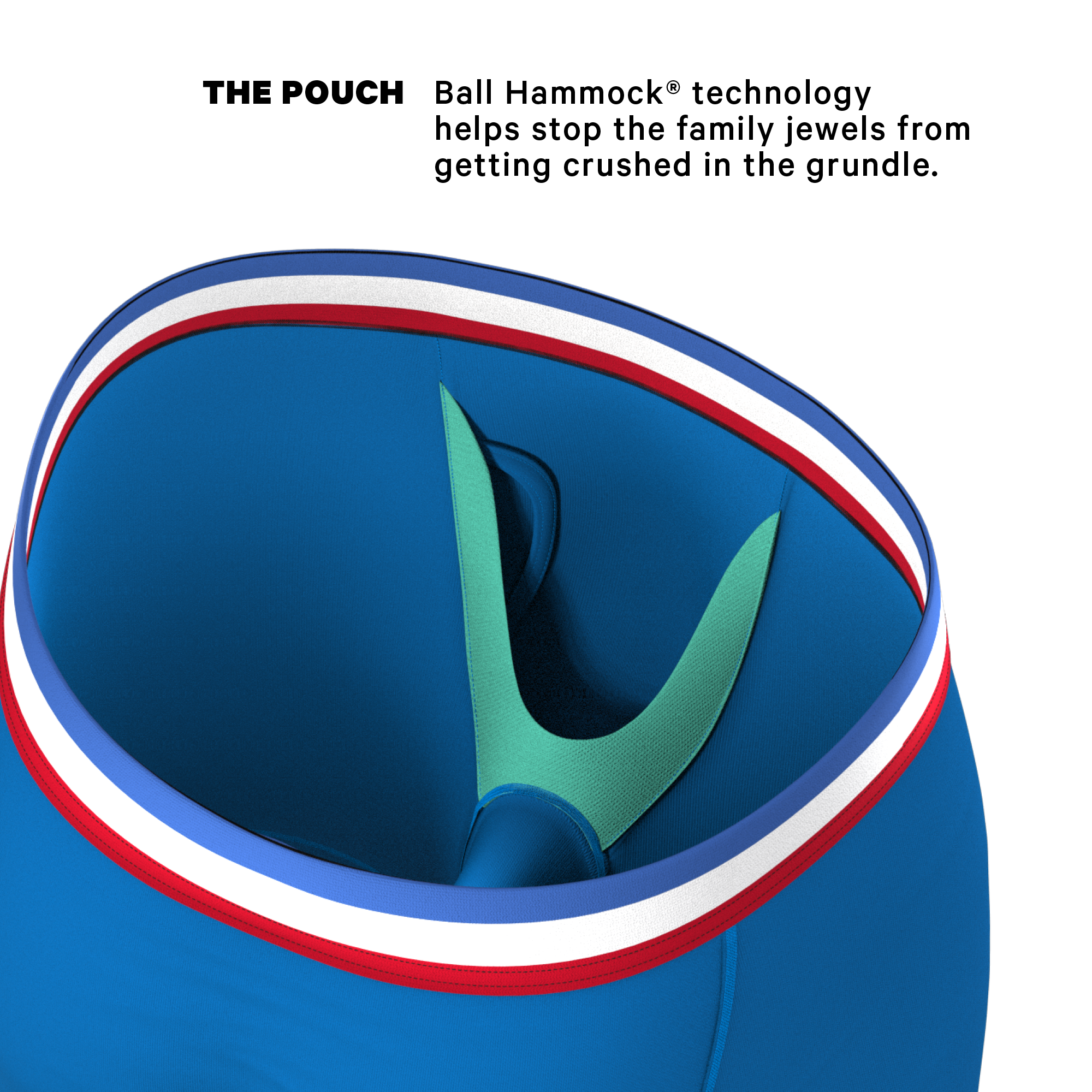 The Morning Glory | Blue with USA Waistband Ball Hammock® Boxer - Long Leg - Shinesty