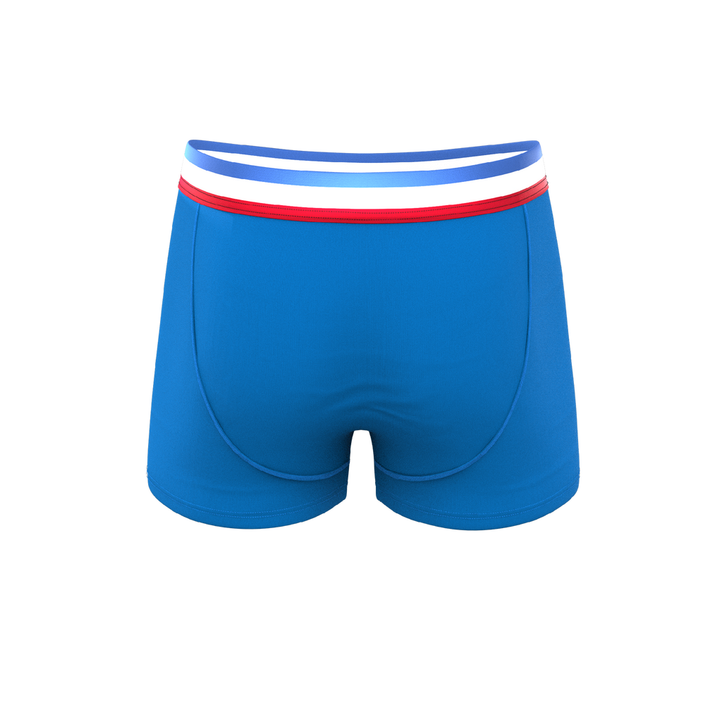 The Morning Glory | Blue with USA Waistband Ball Hammock® Pouch Trunks Underwear - Shinesty