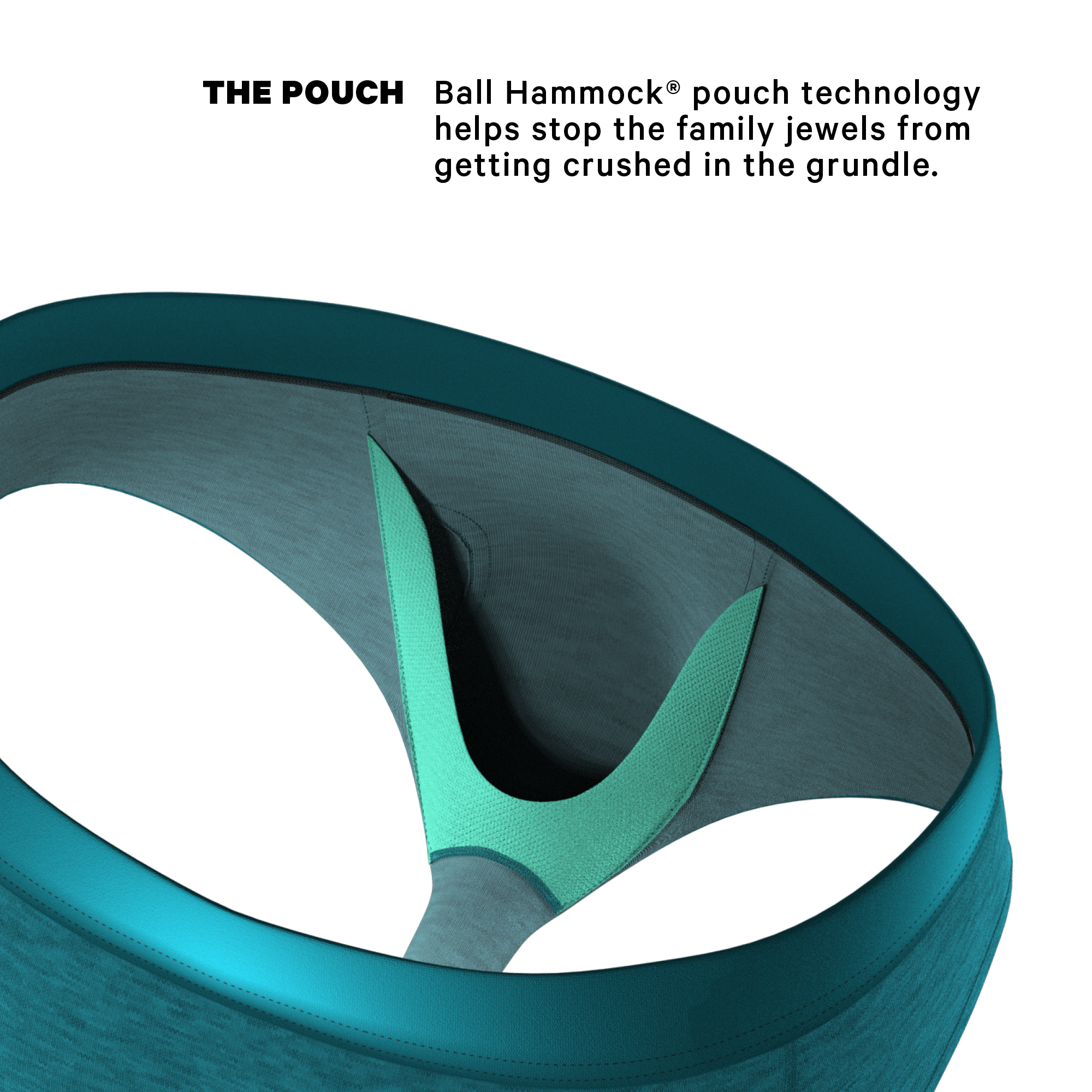 The Nerves of Teal | Teal Heather Ball Hammock® Pouch Underwear Briefs - Shinesty