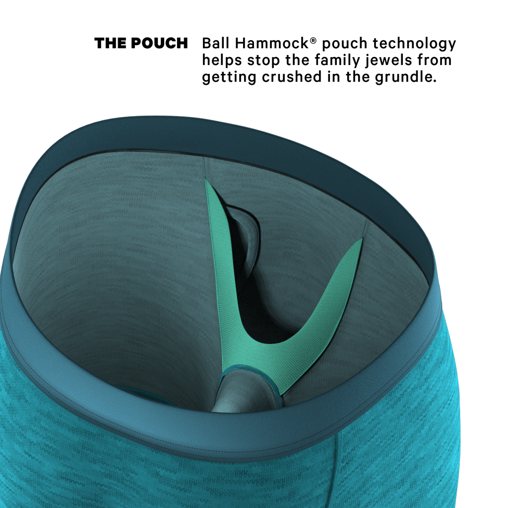 The Nerves of Teal | Teal Heather Ball Hammock® Boxer - Long Leg - Shinesty