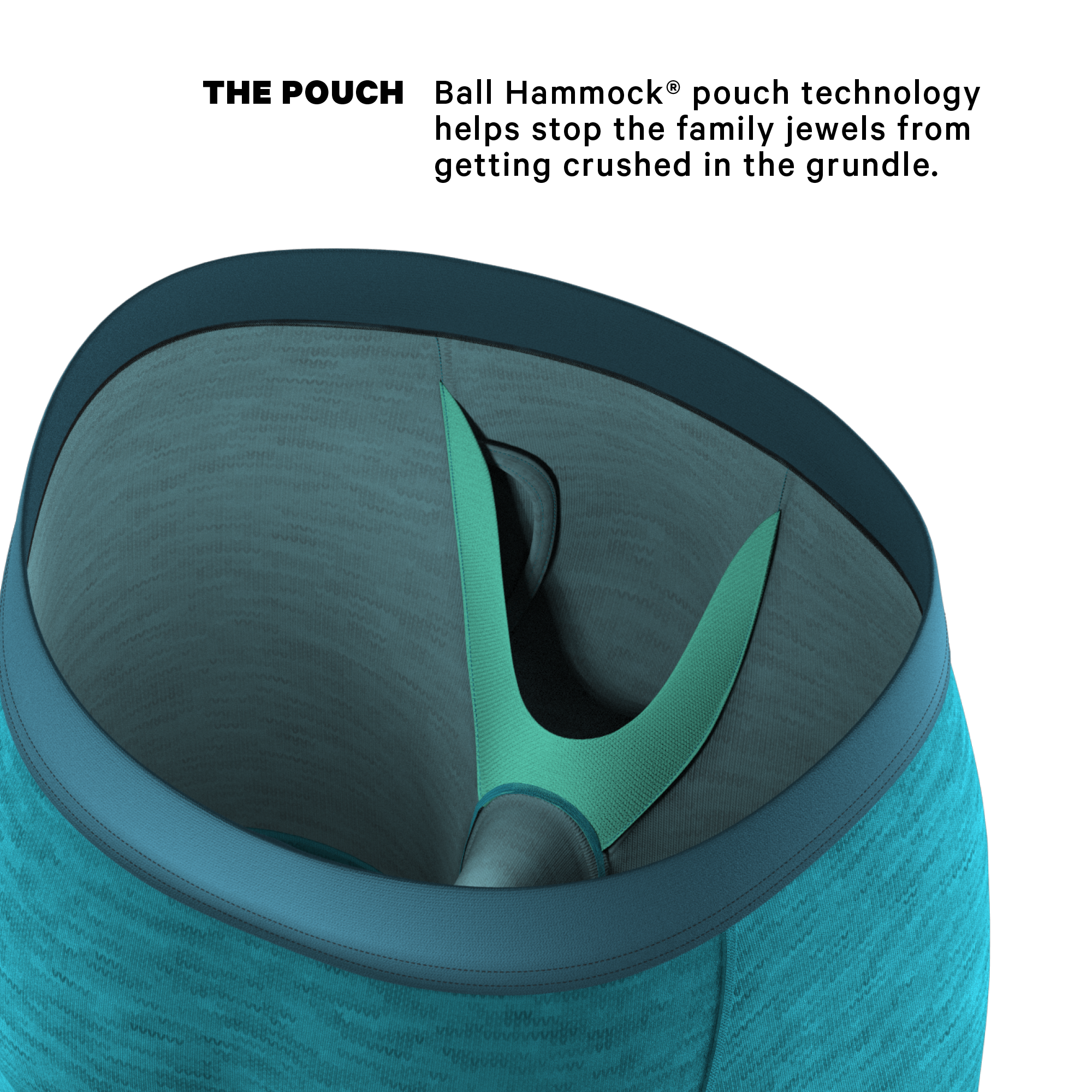 The Nerves of Teal | Teal Heather Ball Hammock® Boxer - Long Leg - Shinesty