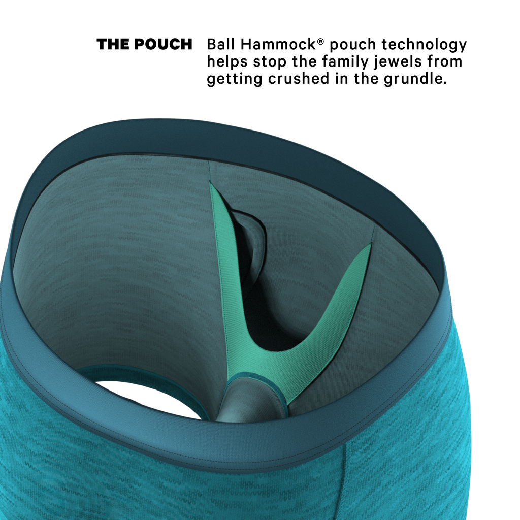 The Nerves of Teal | Teal Heather Ball Hammock® Pouch Underwear With Fly - Shinesty