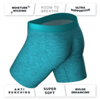 The Nerves of Teal | Teal Heather Ball Hammock® Boxer - Long Leg - Shinesty