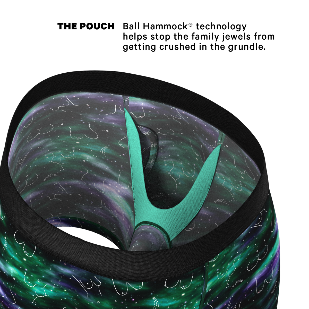 The Milky Way | Northern Lights Ball Hammock® Pouch Underwear With Fly - Shinesty