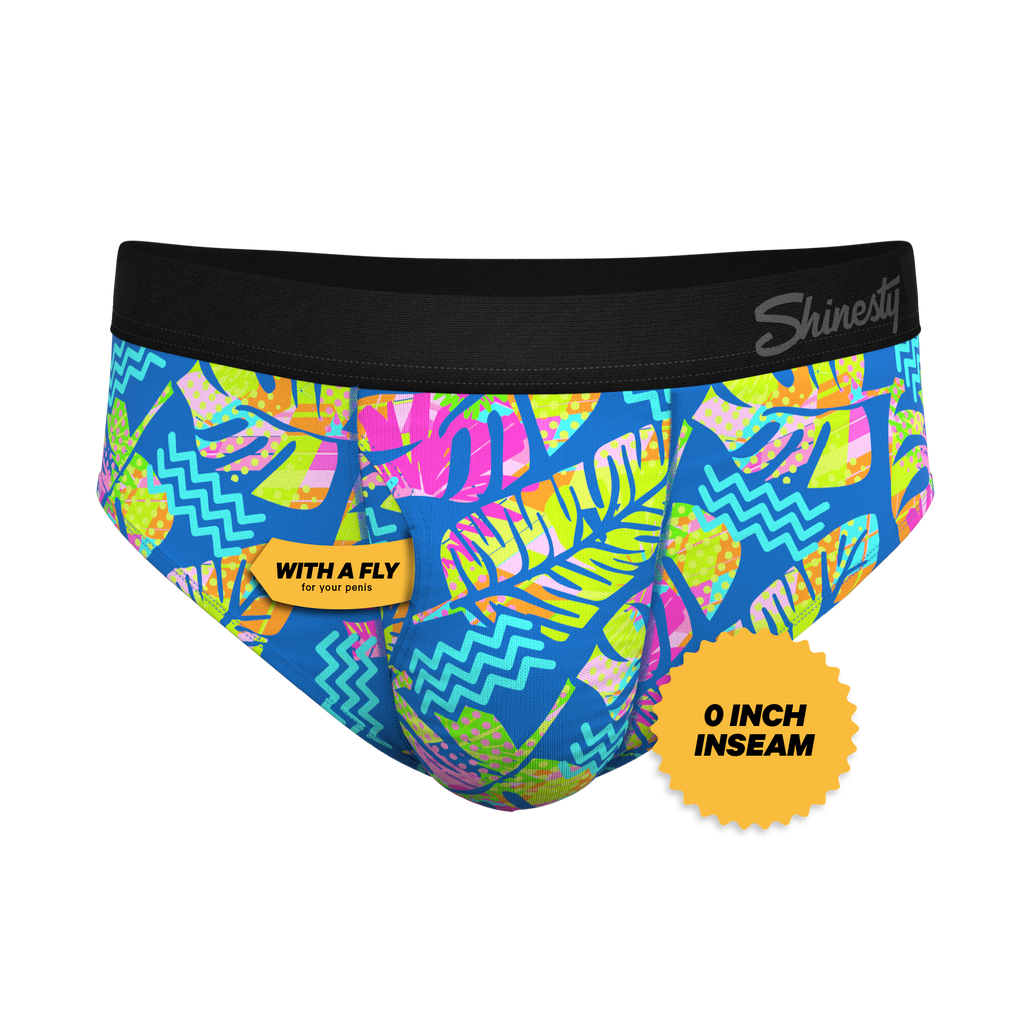 The Oahu Rendezvous | Tropical Leaves Ball Hammock® Pouch Underwear Briefs - Shinesty