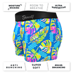 The Oahu Rendezvous | Tropical Leaves Ball Hammock® Pouch Trunks Underwear - Shinesty