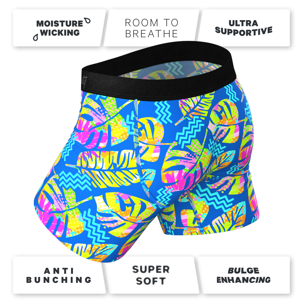 The Oahu Rendezvous | Tropical Leaves Ball Hammock® Pouch Underwear - Shinesty