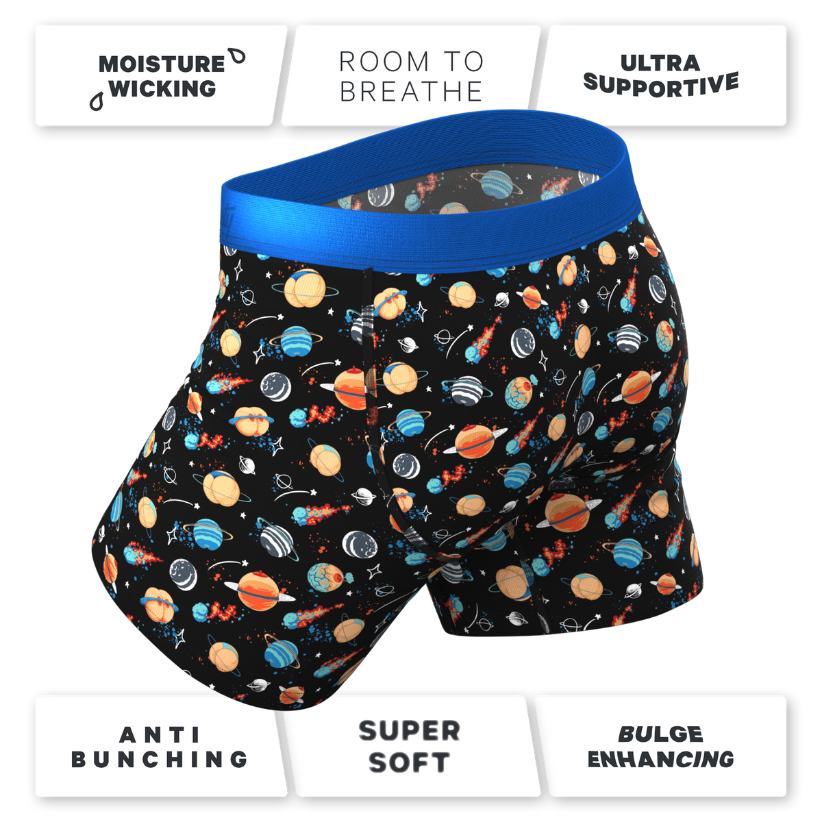 The Personal Space | Outer Space Ball Hammock® Pouch Underwear With Fly - Shinesty