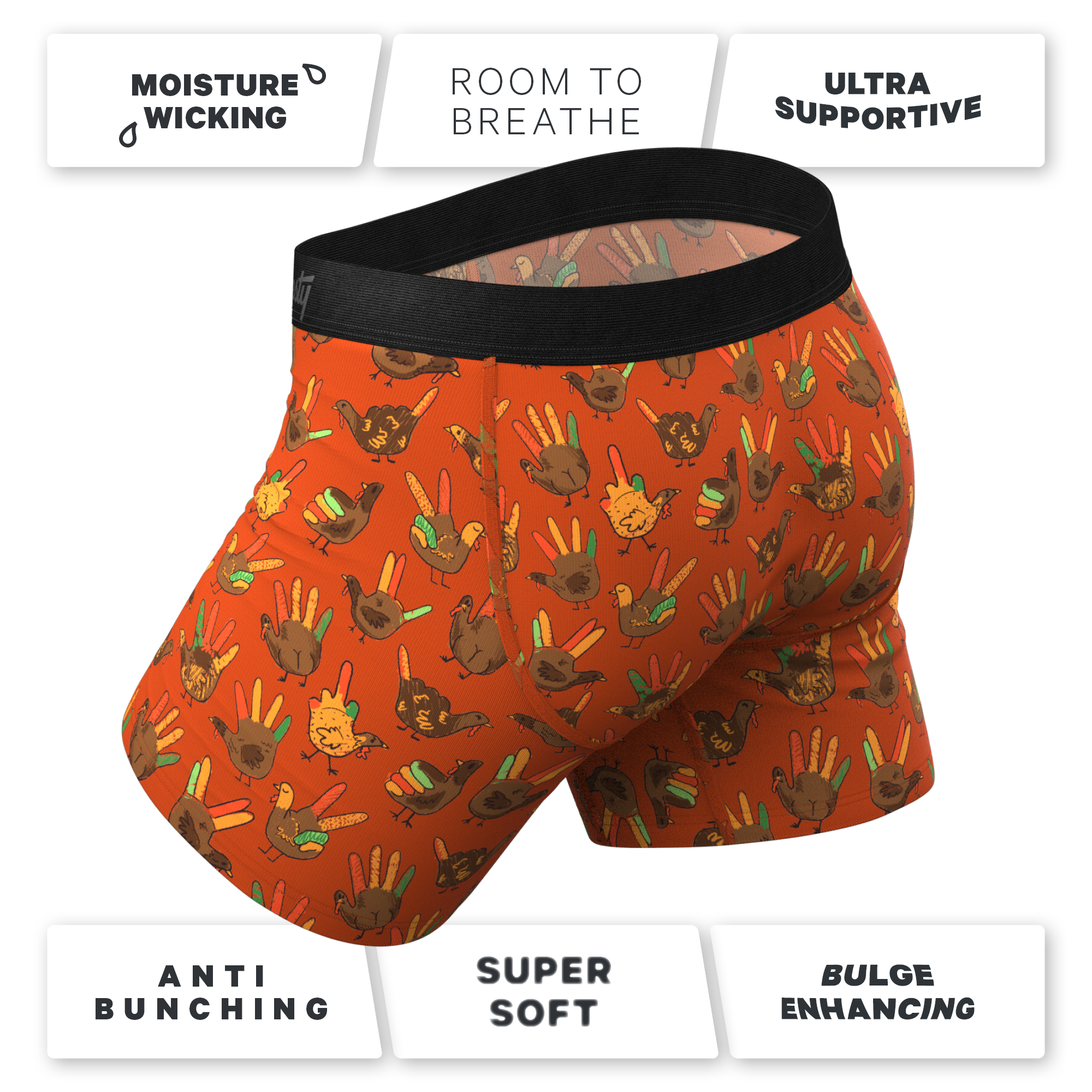 The Party Fowl | Thanksgiving Turkey Ball Hammock® Pouch Underwear - Shinesty