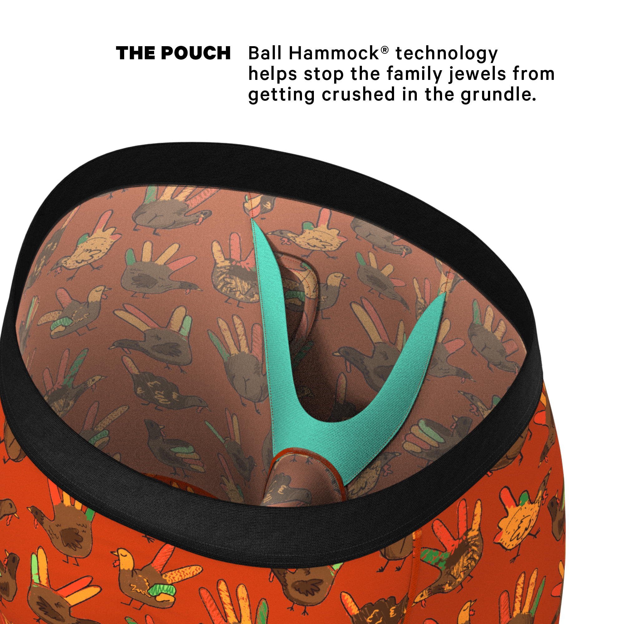 The Party Fowl | Thanksgiving Turkey Ball Hammock® Boxer - Long Leg - Shinesty