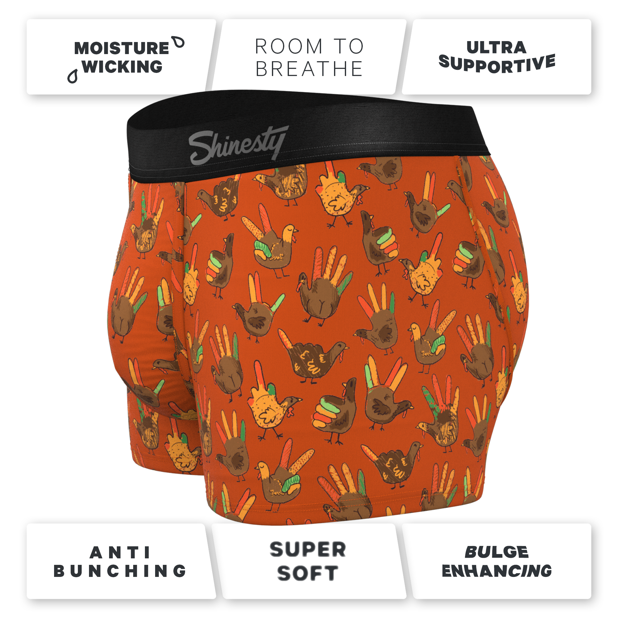 The Party Fowl | Thanksgiving Turkey Ball Hammock® Pouch Trunks Underwear - Shinesty