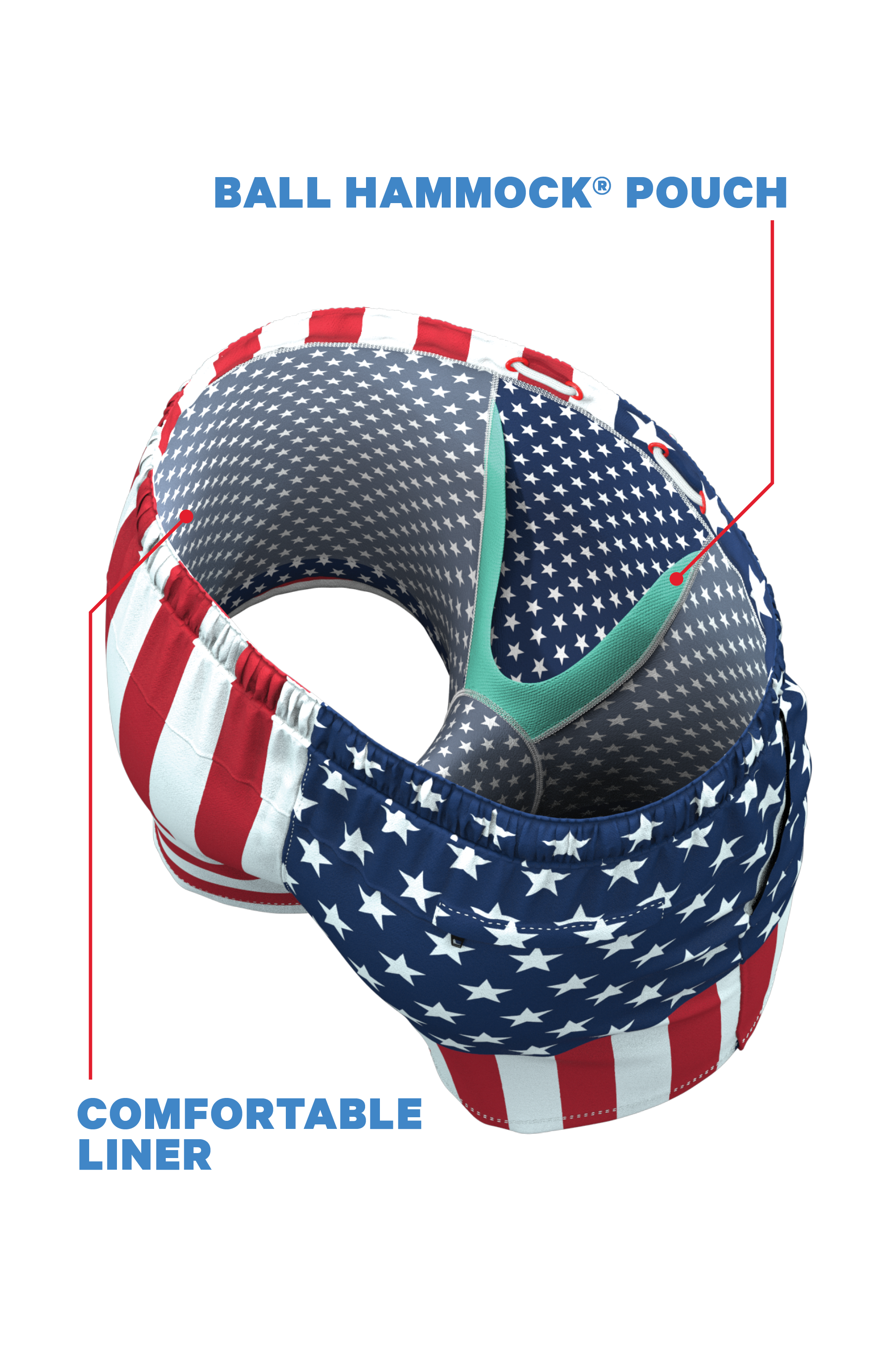 The Reagans | American Flag Patch Ball Hammock® Pouch 5" Swim Trunks - Shinesty