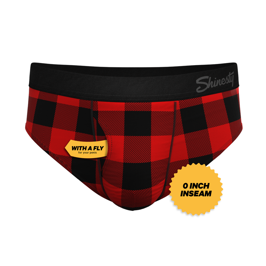 The Red & Black Lumberjack | Buffalo Check Ball Hammock® Pouch Underwear Briefs - Shinesty