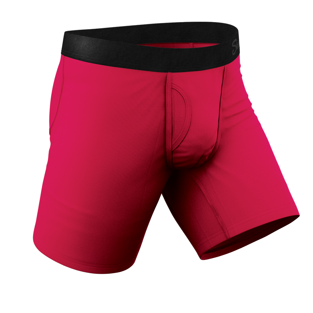 The Red Velvet | Dark Red Ball Hammock® Boxer - Long Leg - Shinesty