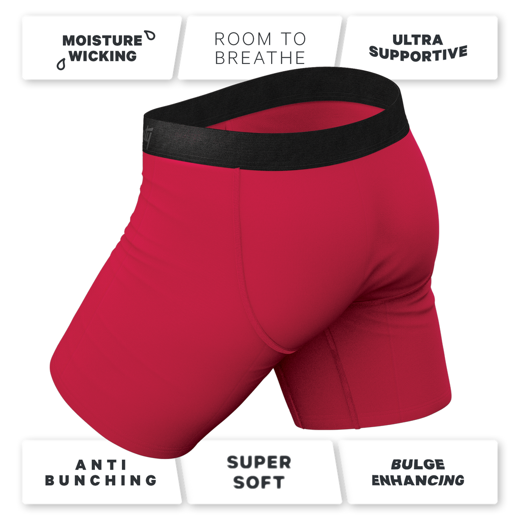 The Red Velvet | Dark Red Ball Hammock® Boxer - Long Leg - Shinesty