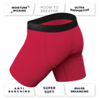 The Red Velvet | Dark Red Ball Hammock® Boxer - Long Leg - Shinesty