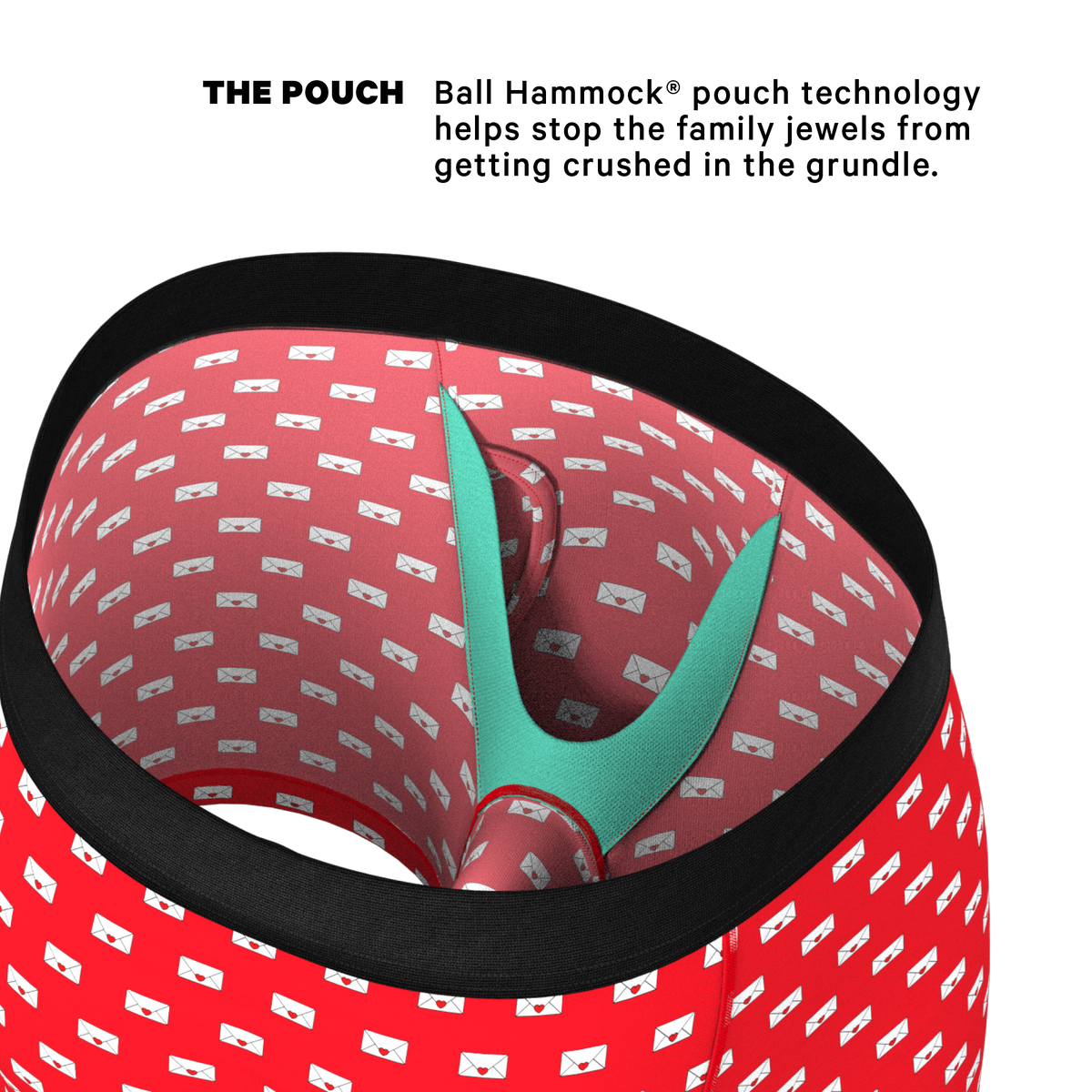 The Secret Admirer | Valentines Letters Ball Hammock® Pouch Underwear With Fly - Shinesty