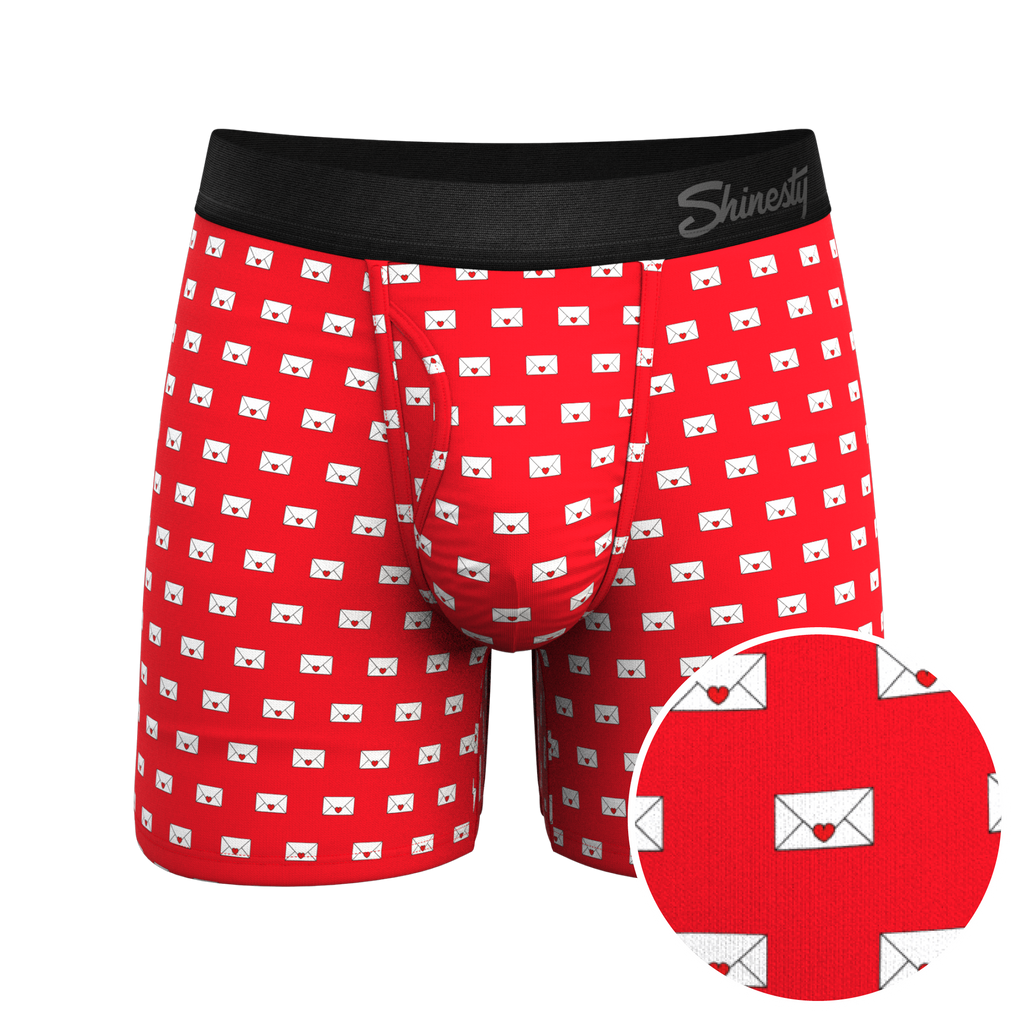 The Secret Admirer | Valentines Letters Ball Hammock® Pouch Underwear With Fly - Shinesty