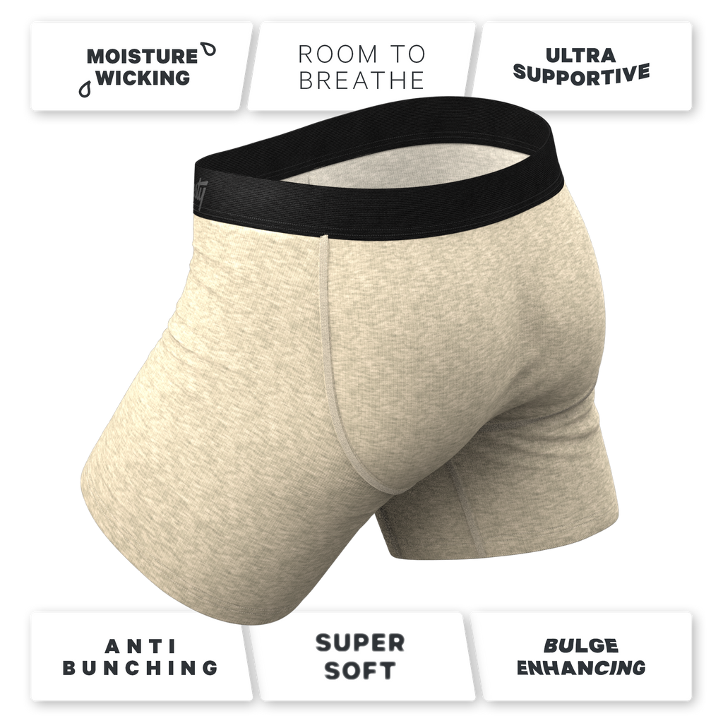 The Silver Fox | Oatmeal Heather Ball Hammock® Pouch Underwear With Fly - Shinesty