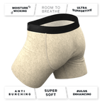 The Silver Fox | Oatmeal Heather Ball Hammock® Pouch Underwear With Fly - Shinesty
