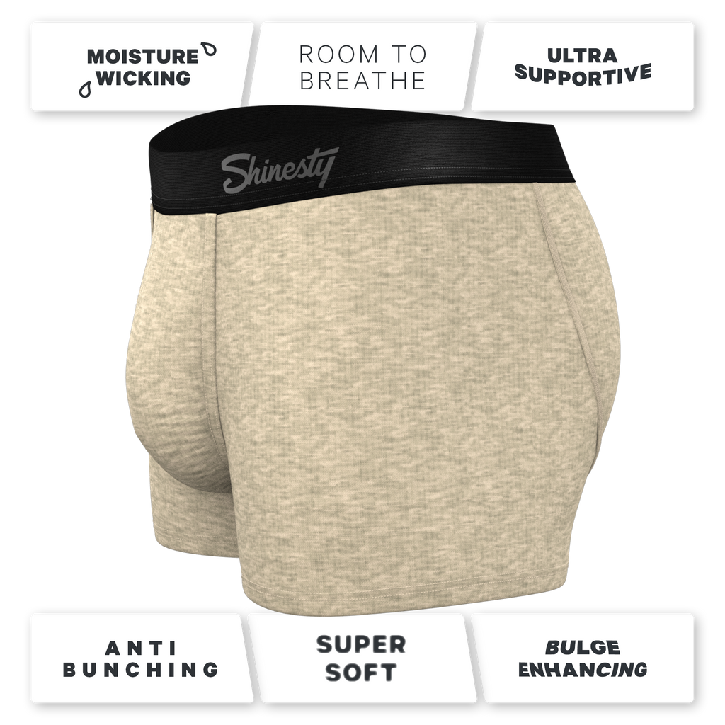 The Silver Fox | Oatmeal Heather Ball Hammock® Pouch Trunks Underwear - Shinesty