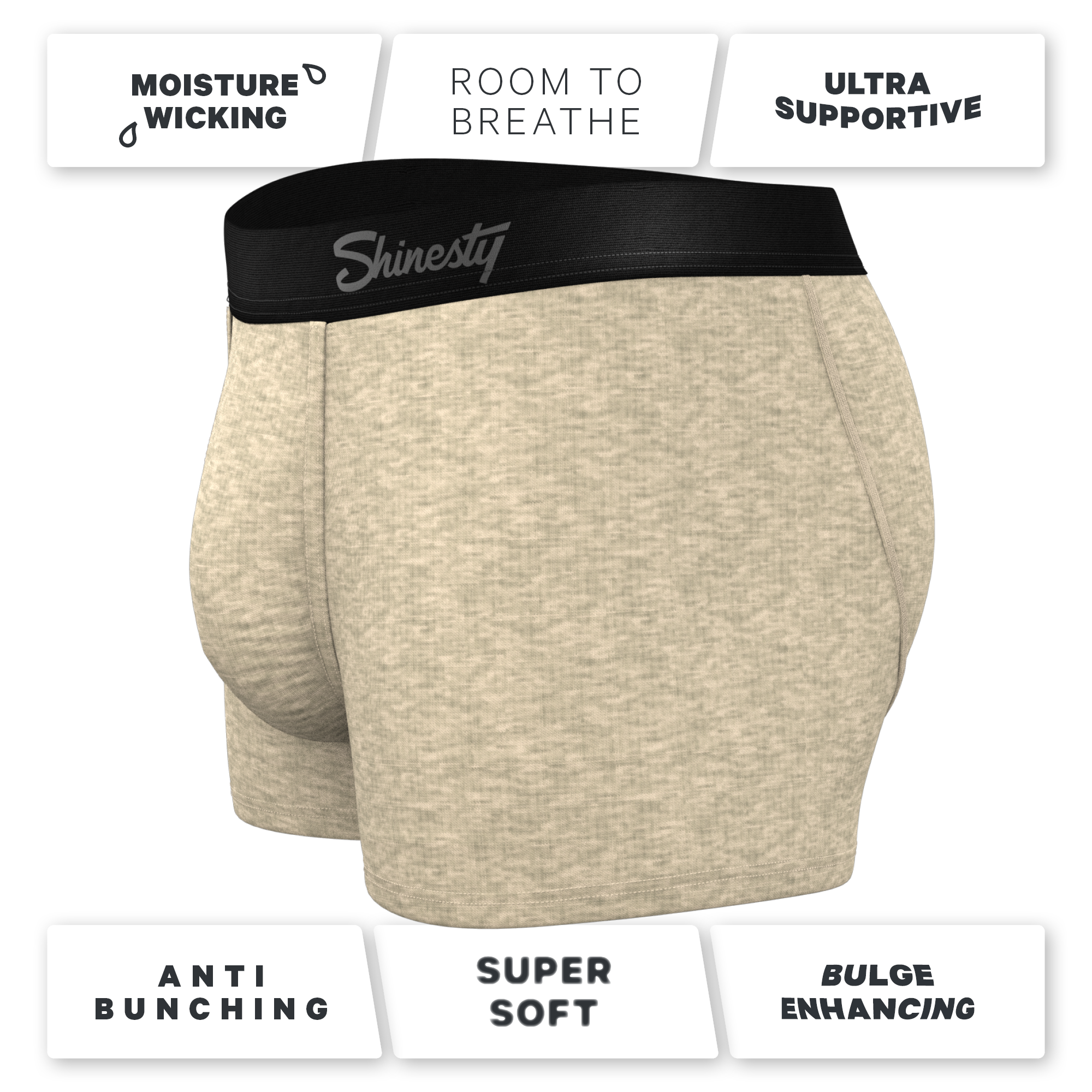 The Silver Fox | Oatmeal Heather Ball Hammock® Pouch Trunks Underwear - Shinesty