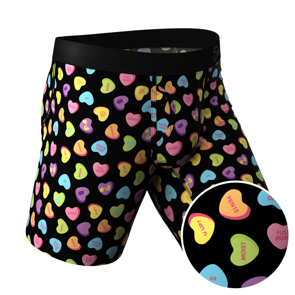 The Smooth Talker | Candy Hearts Ball Hammock® Boxer - Long Leg - Shinesty