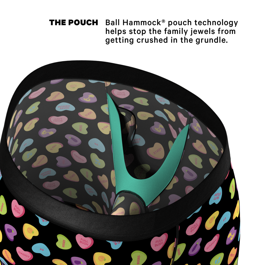 The Smooth Talker | Candy Hearts Ball Hammock® Boxer - Long Leg - Shinesty