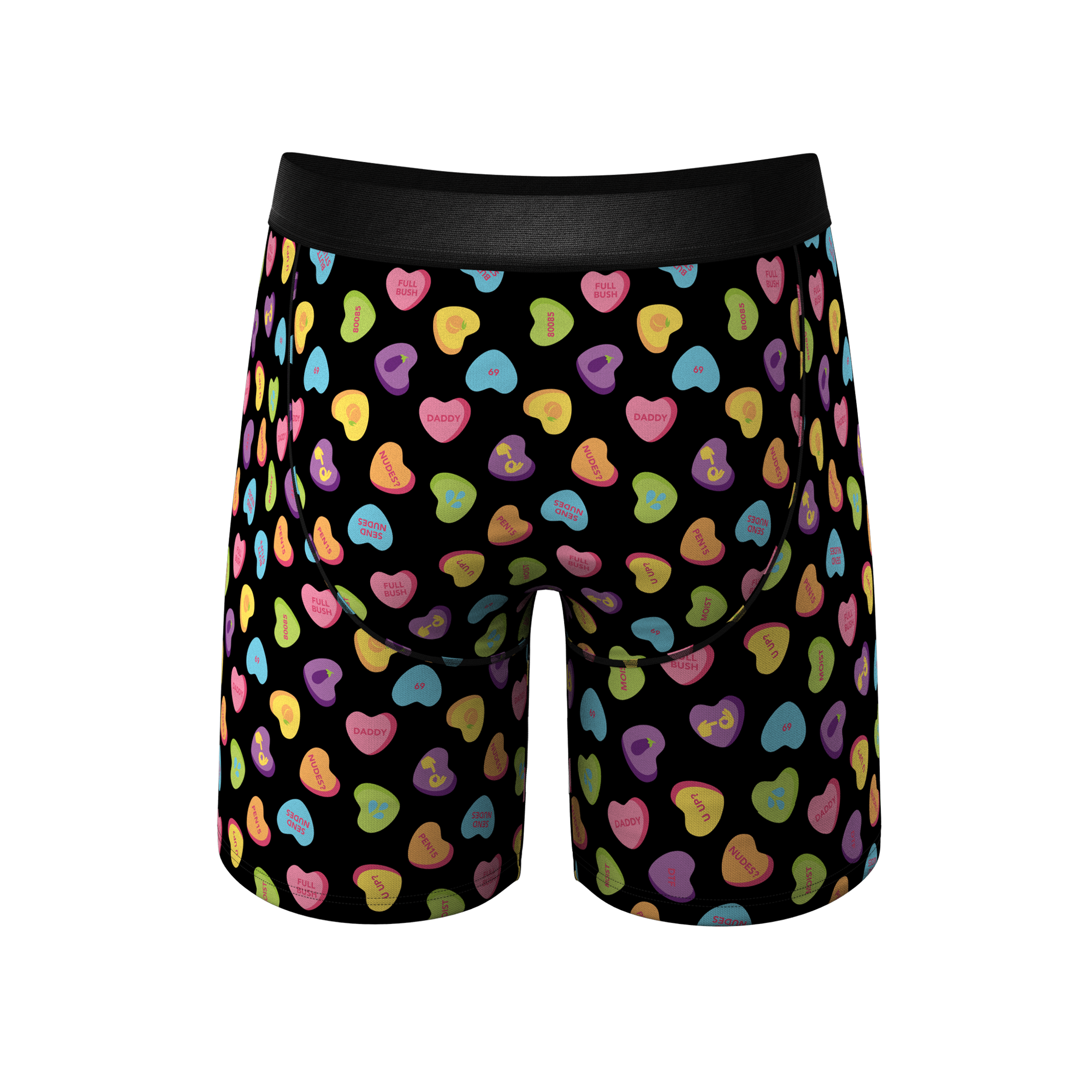 The Smooth Talker | Candy Hearts Ball Hammock® Boxer - Long Leg - Shinesty