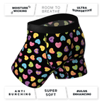 The Smooth Talker | Candy Hearts Ball Hammock® Pouch Underwear With Fly - Shinesty