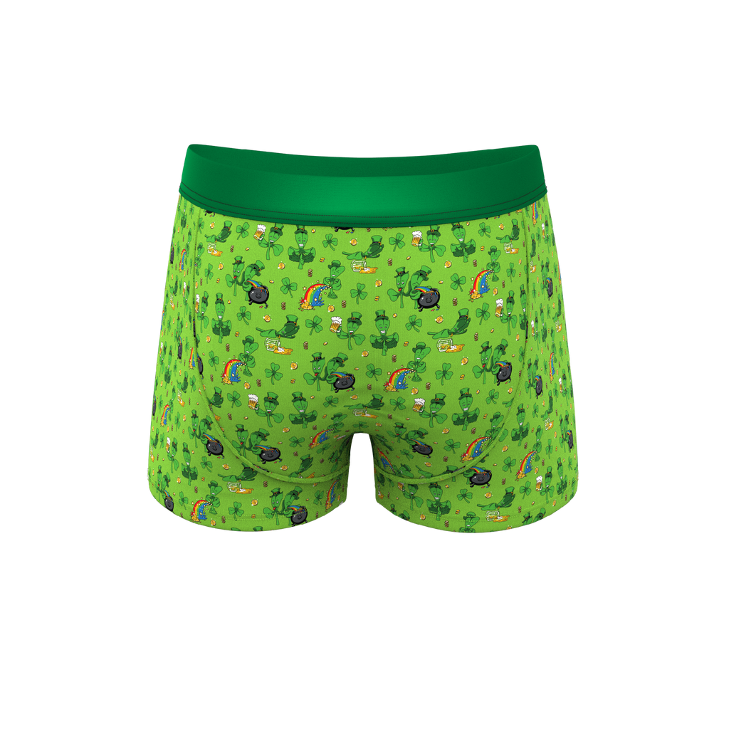 The 3 Leafs To The Wind | St Patricks Day Clovers Ball Hammock® Pouch Trunks Underwear - Shinesty