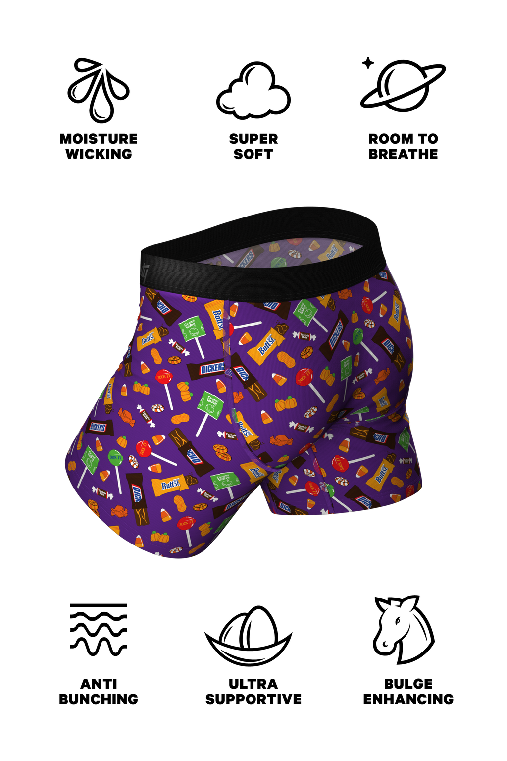 The Sticky Fingers | Halloween Candy Ball Hammock® Pouch Underwear With Fly - Shinesty
