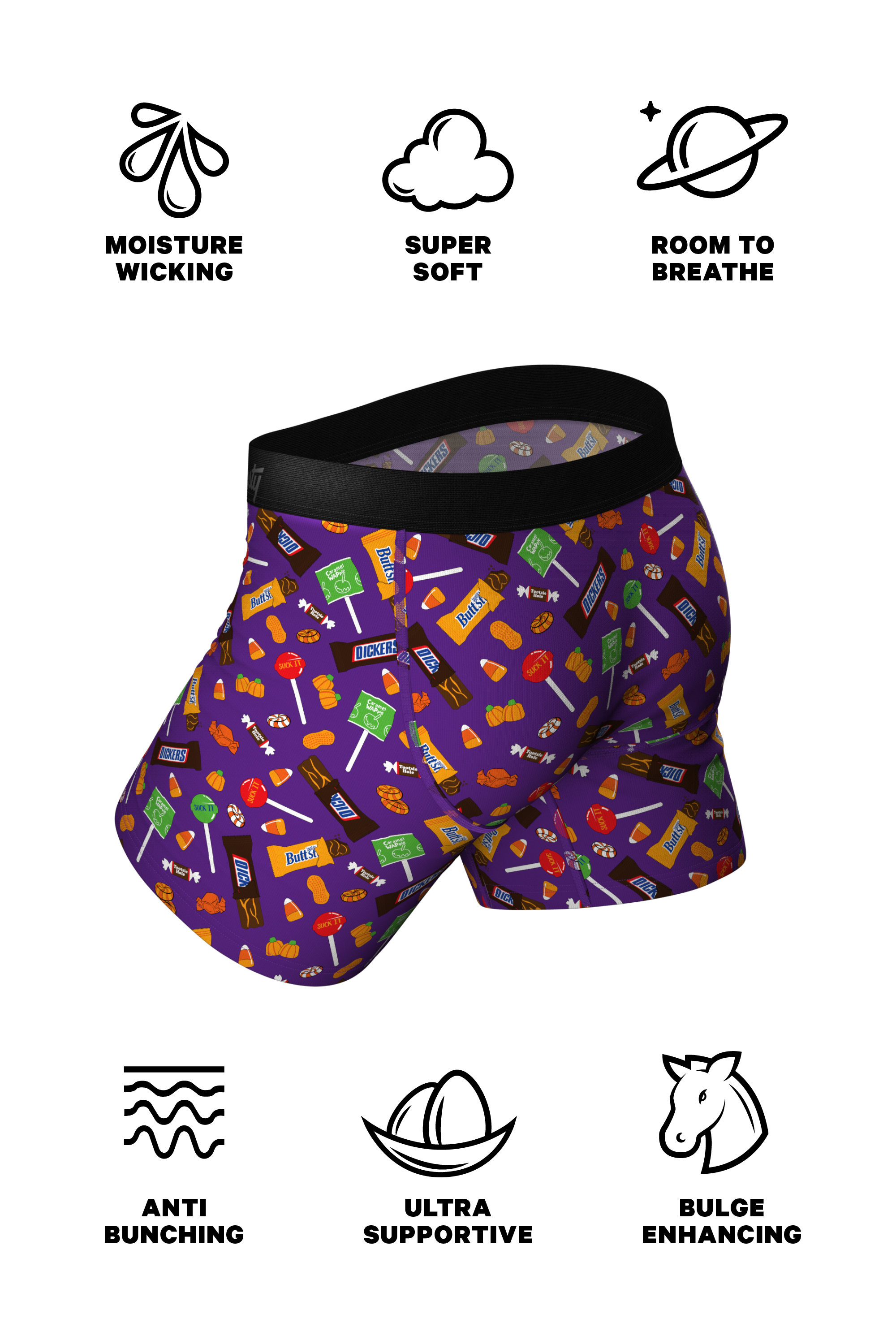 The Sticky Fingers | Halloween Candy Ball Hammock® Pouch Underwear With Fly - Shinesty