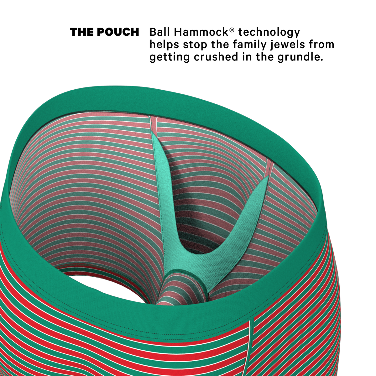 The Stripe Club | Christmas Striped Ball Hammock® Pouch Underwear - Shinesty
