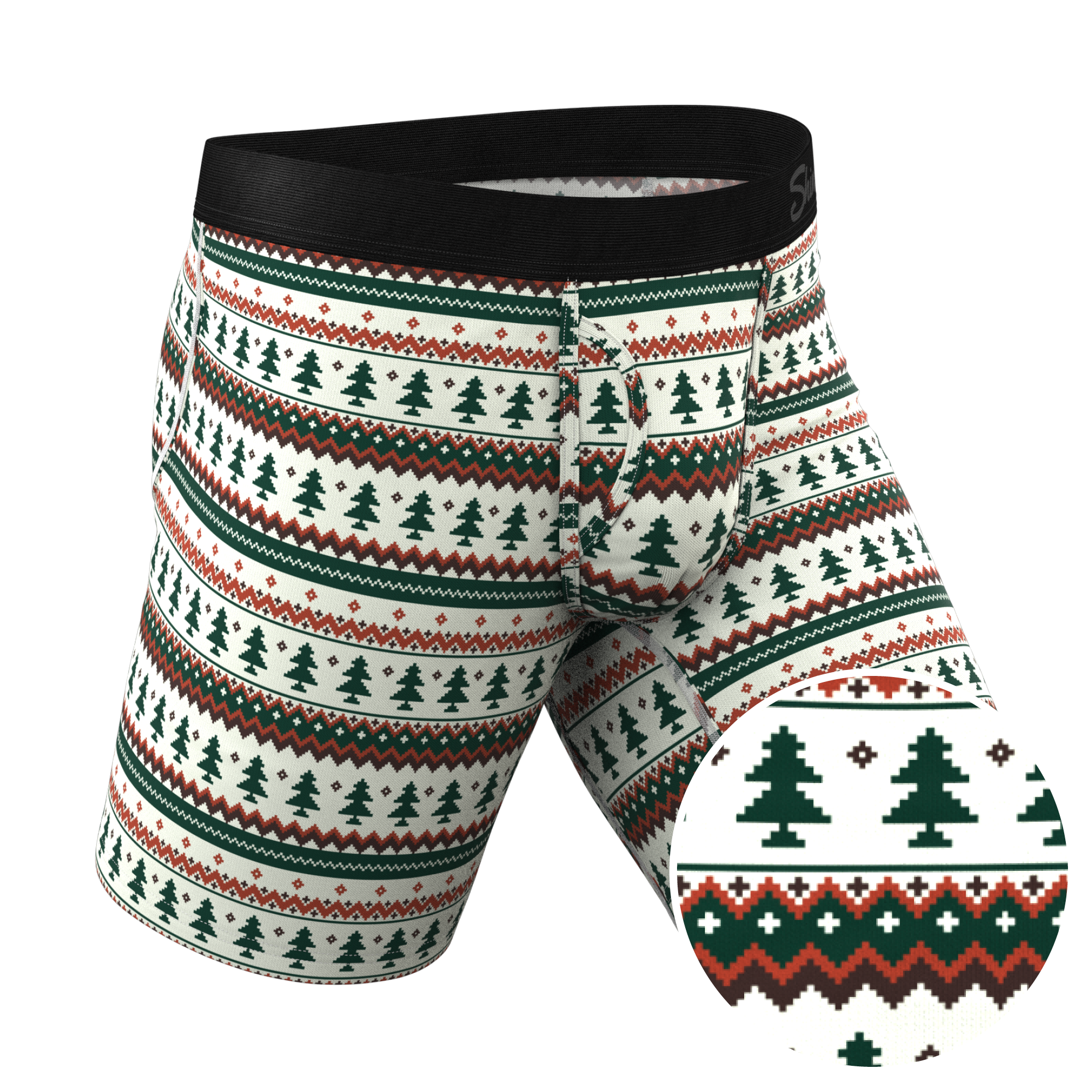 The Stuffed Stocking | Fair Isle Christmas Tree Ball Hammock® Boxer - Long Leg - Shinesty