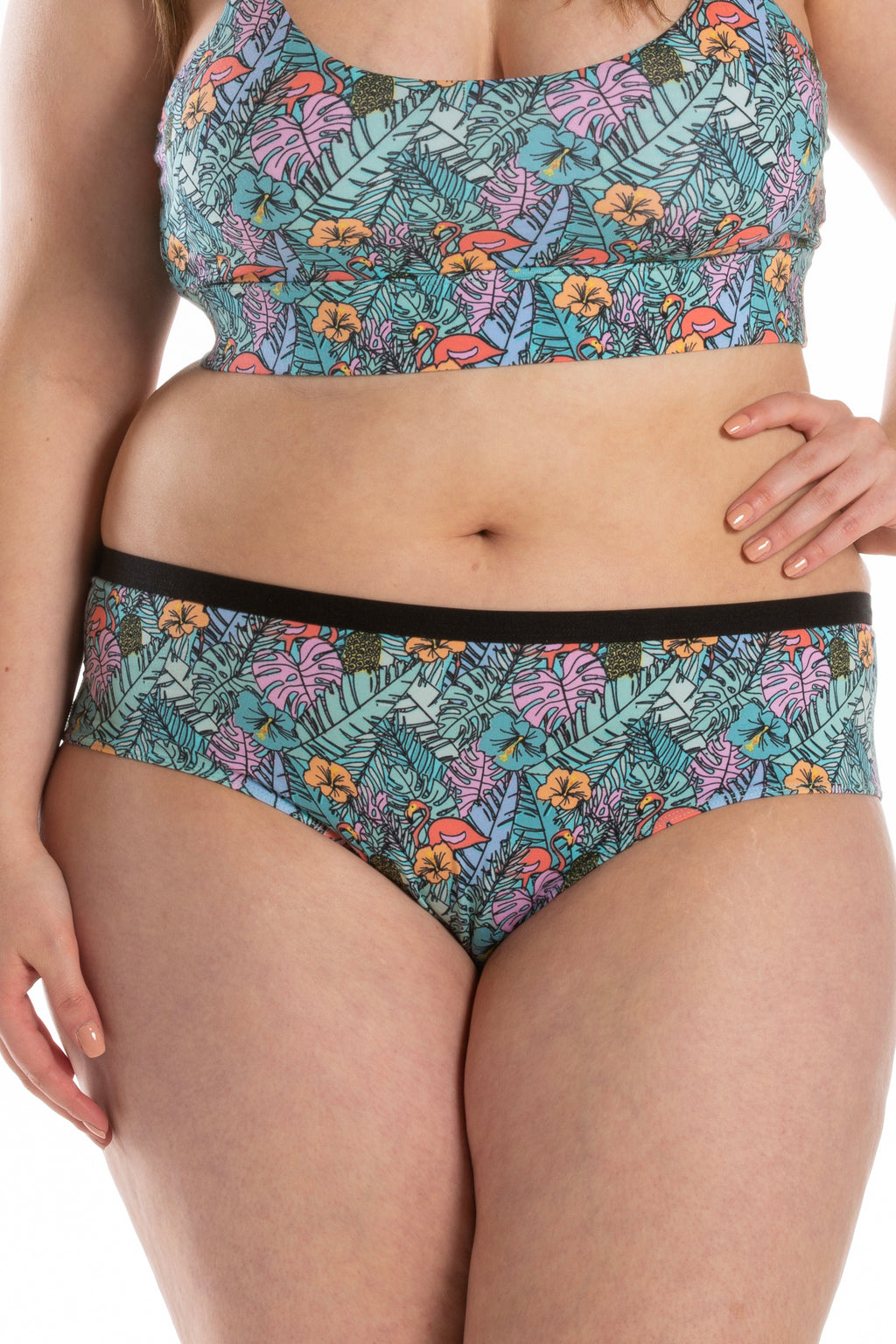 The Hot Tropic | Tropical Flamingo Cheeky Underwear - Shinesty