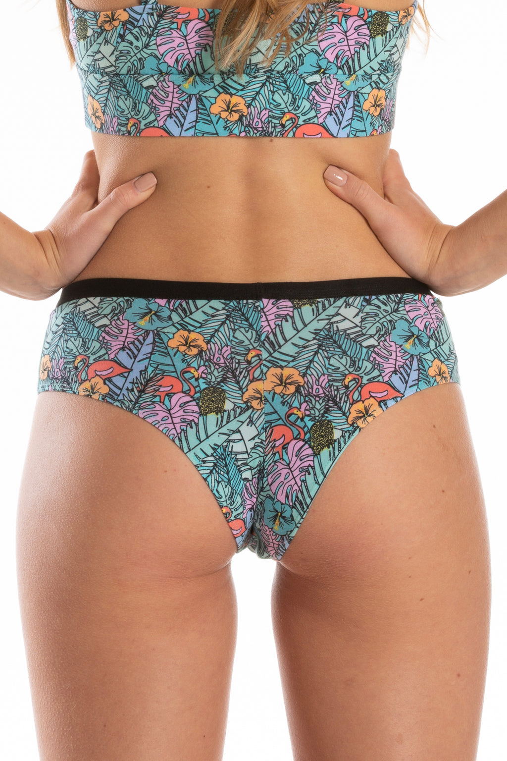 The Hot Tropic | Tropical Flamingo Cheeky Underwear - Shinesty