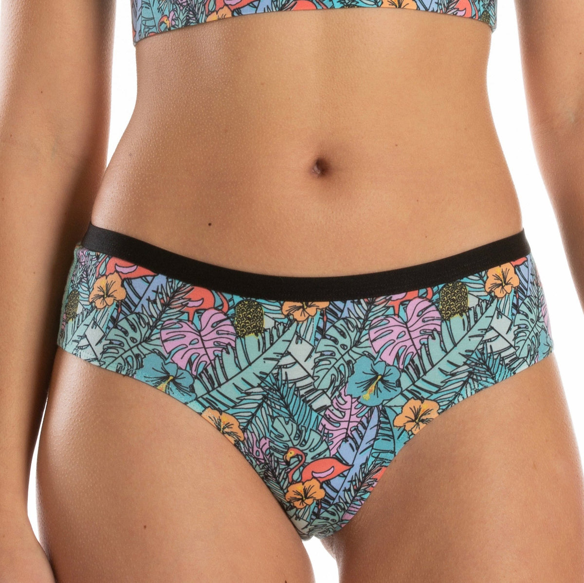 The Hot Tropic | Tropical Flamingo Cheeky Underwear - Shinesty