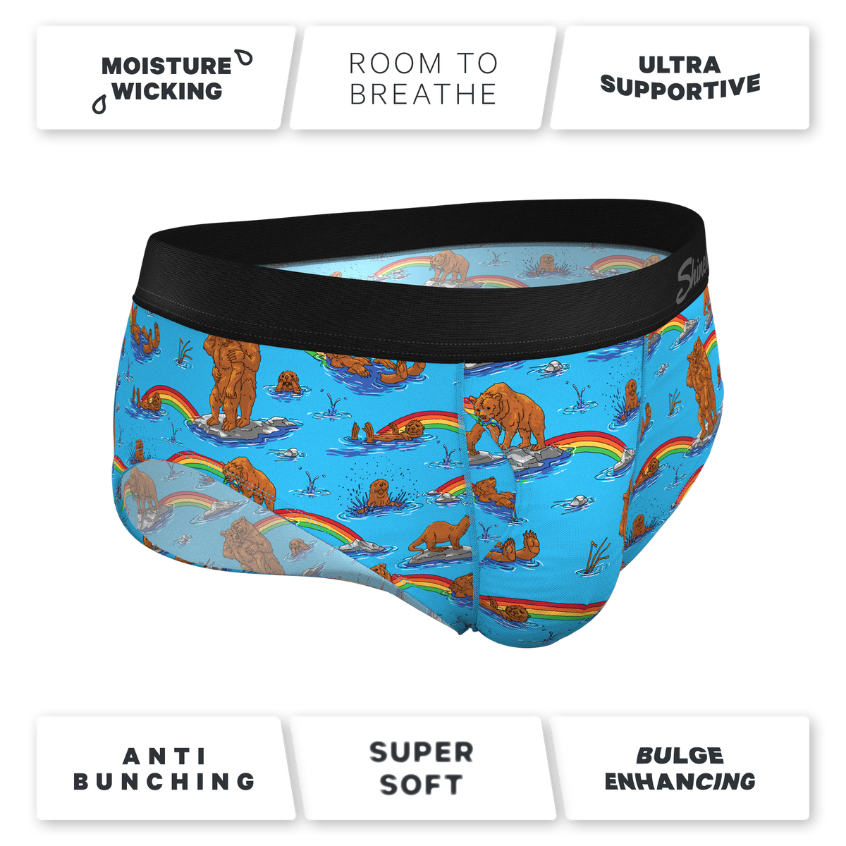The Bear | Bear and Otter Rainbow Ball Hammock® Pouch Underwear Briefs - Shinesty