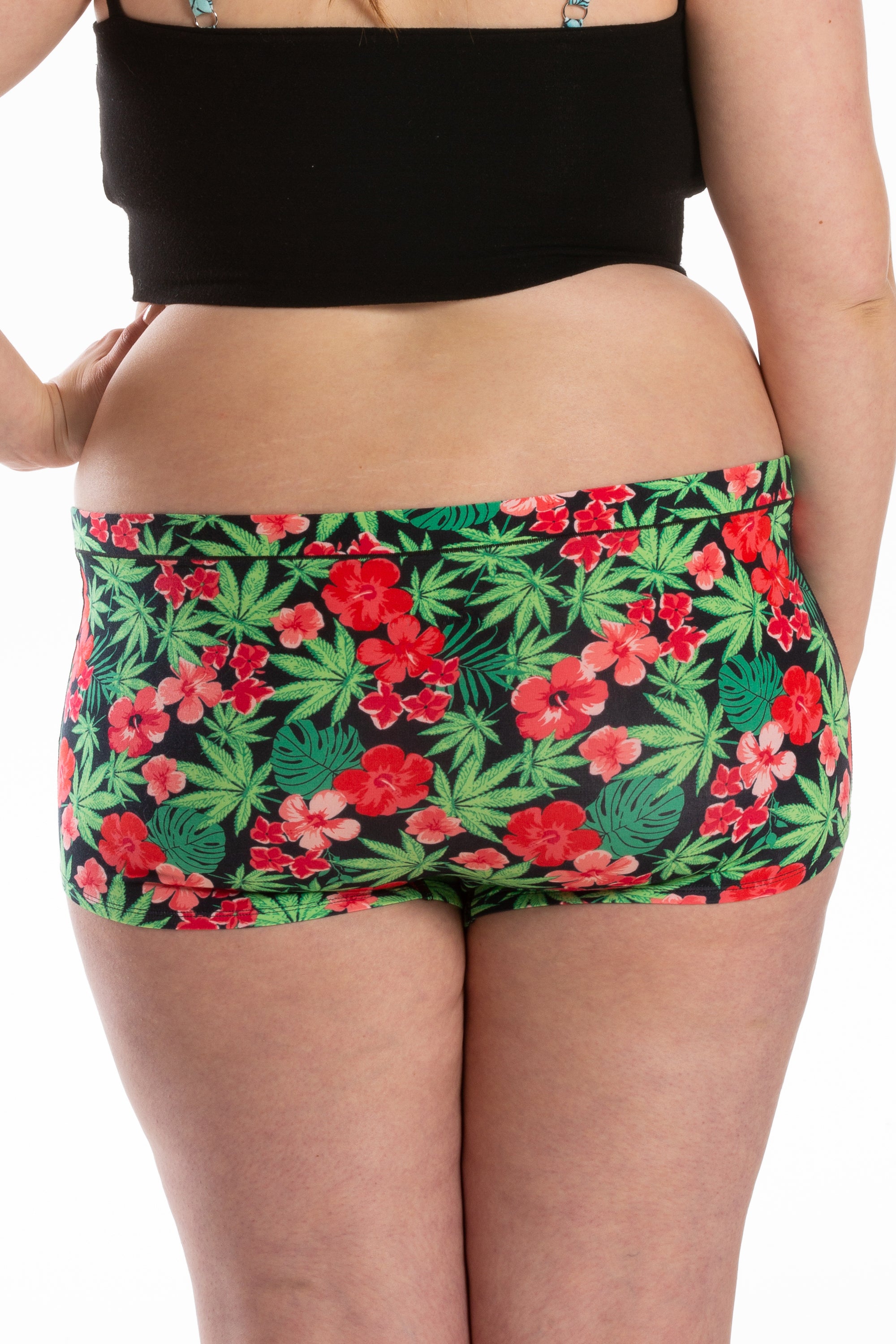 The Bongstera | Tropical Weed Modal Boyshort Underwear - Shinesty