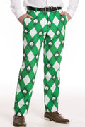 The Cabbage Connoisseur | Green Argyle St. Patrick's Day Suit Pants - Shinesty