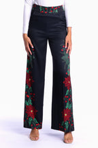The Centerpiece | Poinsettia Women's Christmas Suit Pant - Shinesty