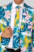 The Floral Fixation | Blue Tropical Tie - Shinesty
