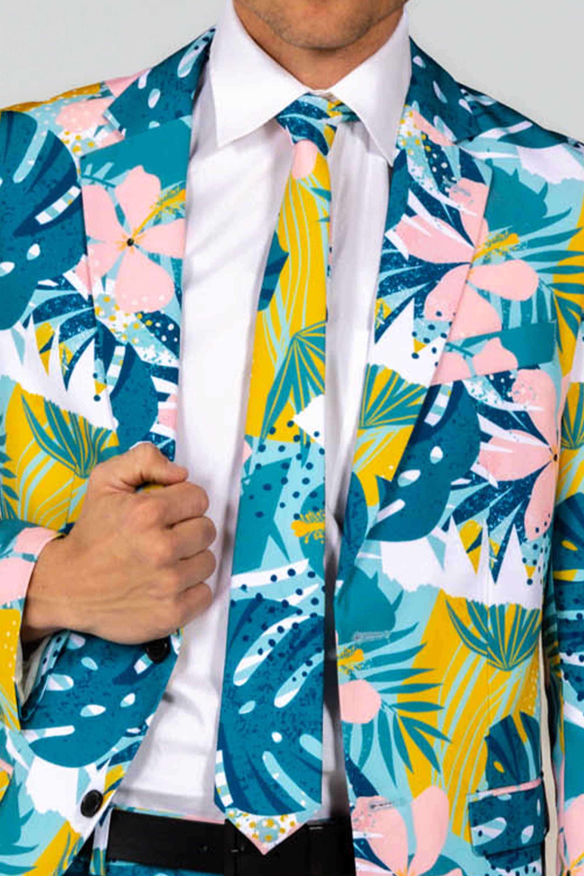 The Floral Fixation | Blue Tropical Tie - Shinesty