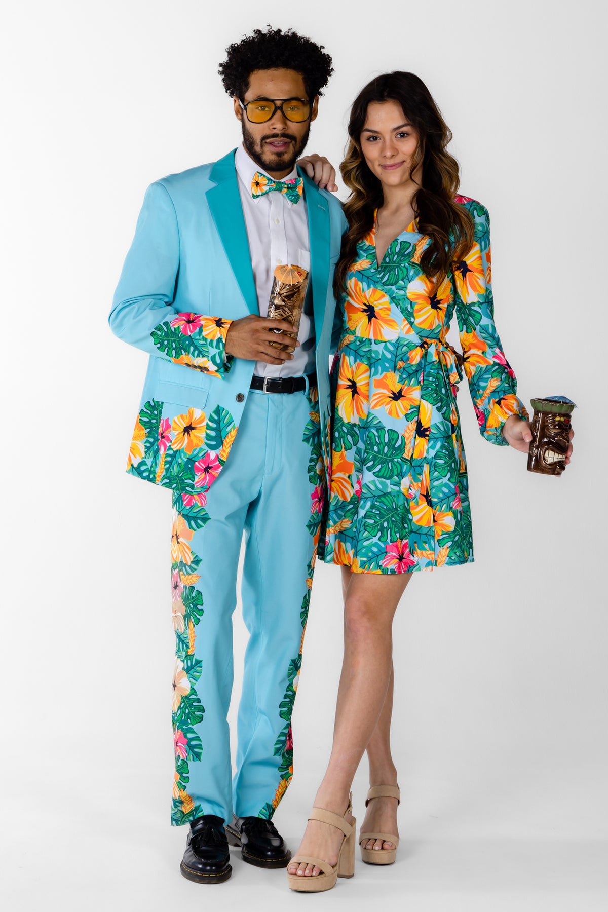The Hibiscus Honeymoon | Floral Hawaiian Suit - Shinesty