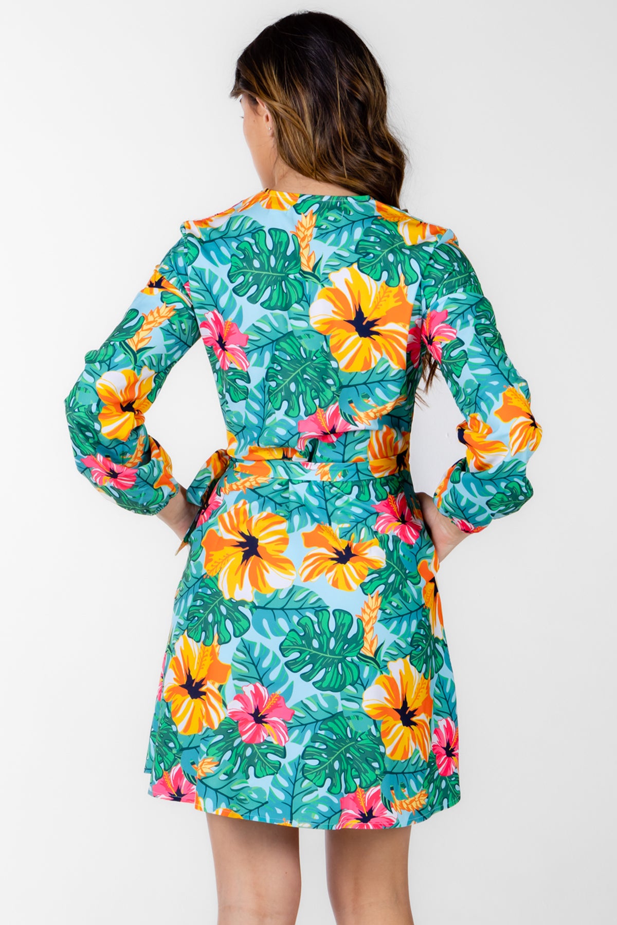 The Hibiscus Honeymoon | Floral Hawaiian Wrap Dress - Shinesty