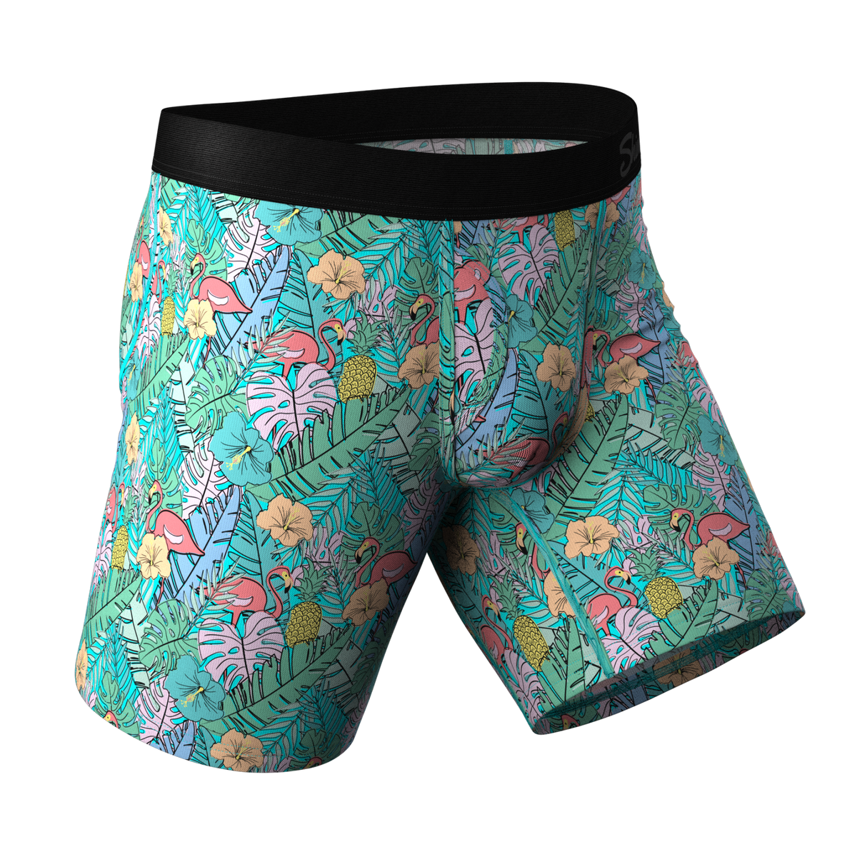 The Hot Tropic | Tropical Flamingo Ball Hammock® Boxer - Long Leg - Shinesty