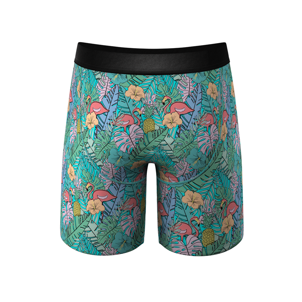 The Hot Tropic | Tropical Flamingo Ball Hammock® Boxer - Long Leg - Shinesty