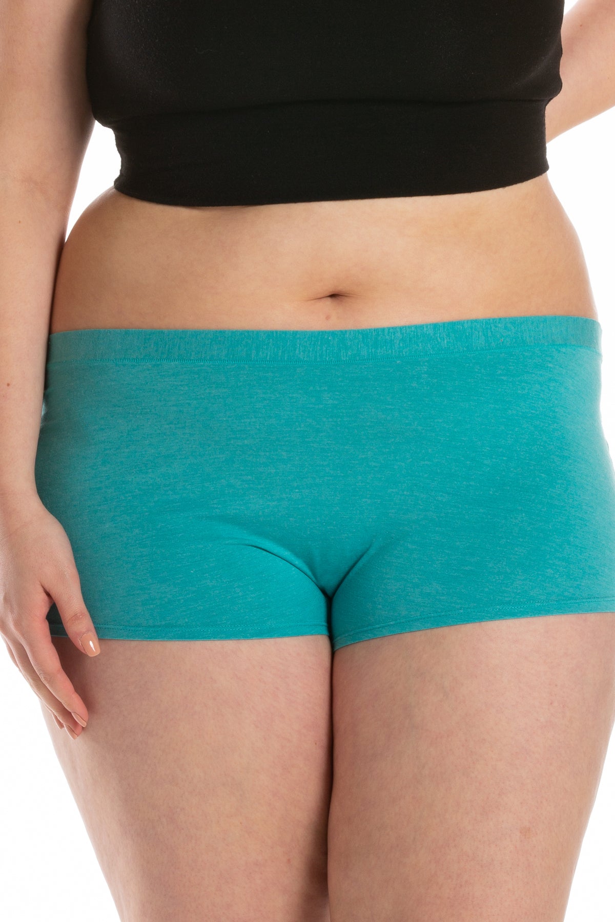The Nerves of Teal | Teal Heather Modal Boyshort Underwear - Shinesty