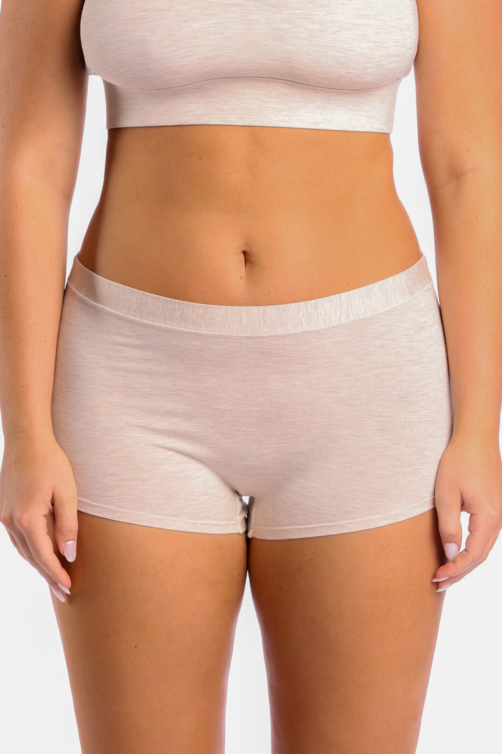 The Silver Fox | Heather Oatmeal Modal Boyshort Underwear - Shinesty